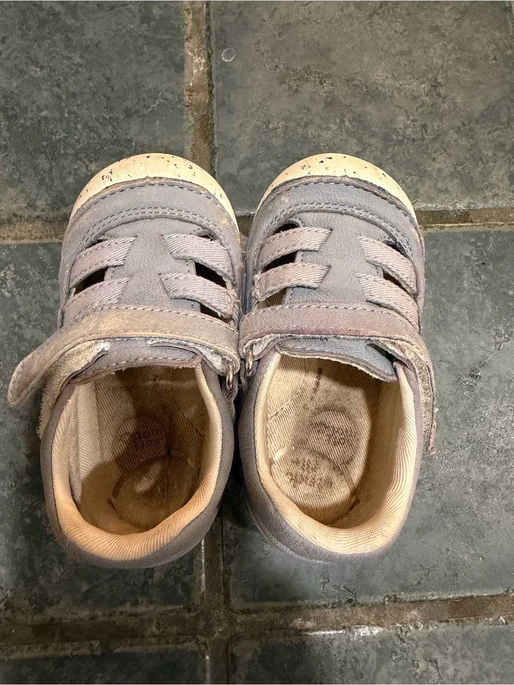 Stride Rite Grey Closed-Toe Baby Walker Sandals